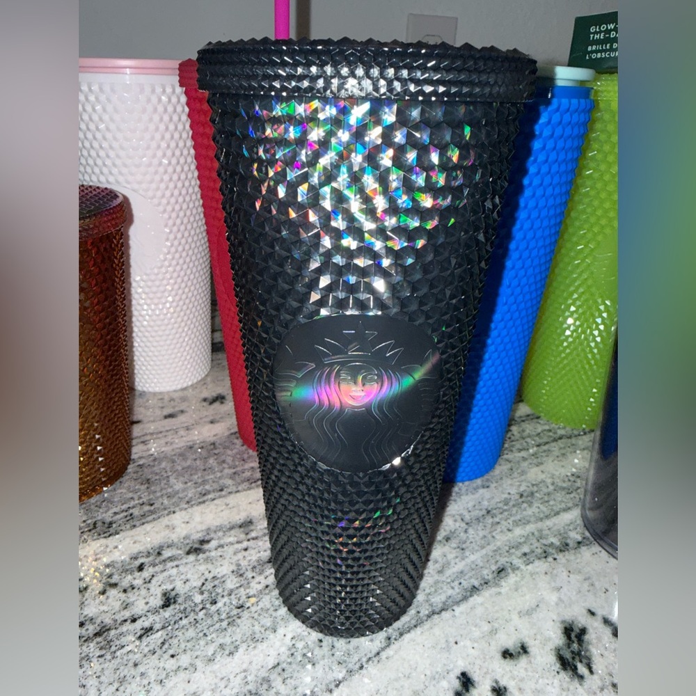 China exclusive Starbucks oil slick  Iridescent Black Tumbler no straw